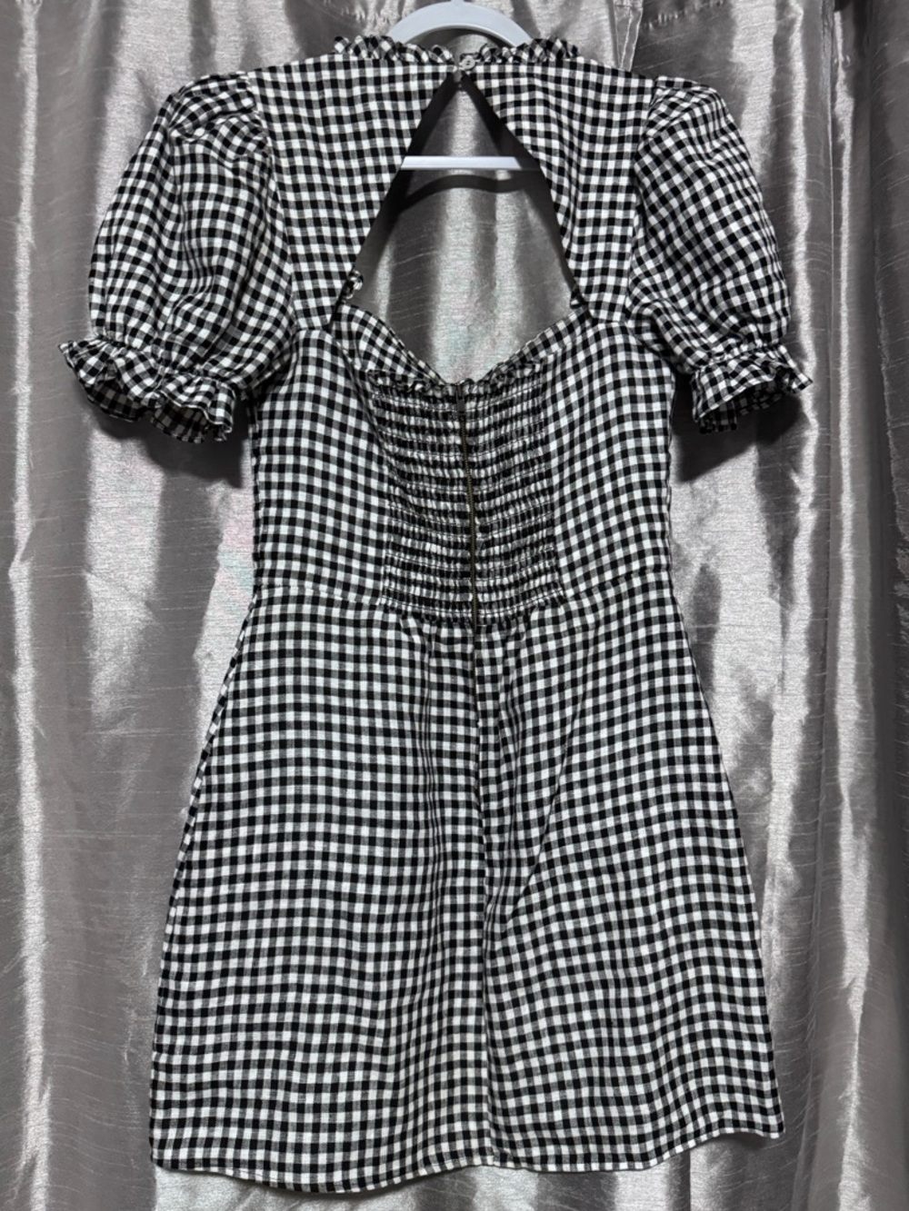 Reformation Black and White Gingham Mini Dress - Picture 4 of 4